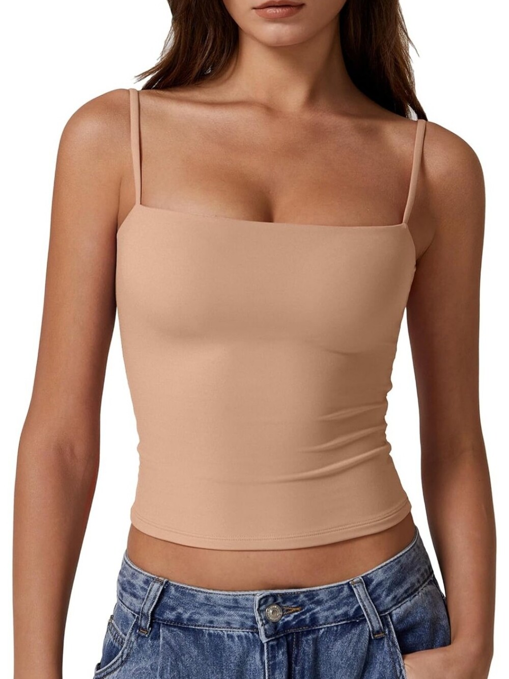 Nude/Tan Spaghetti Strap Women's Tank Top